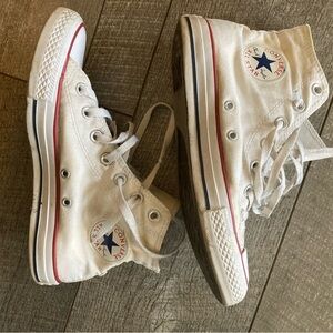 Women’s white converse high top sneakers